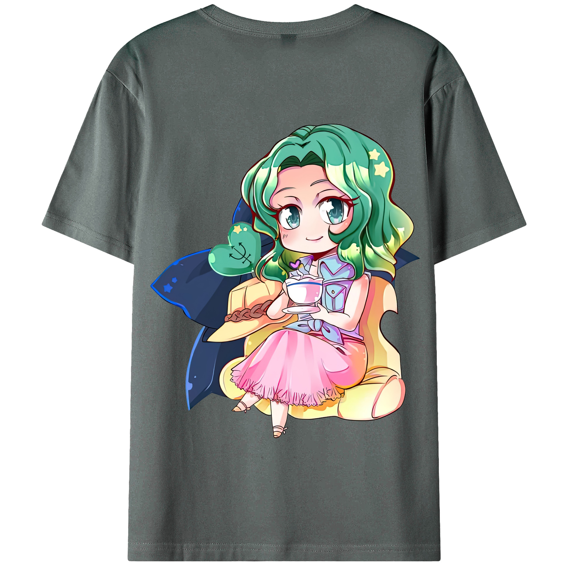 （画像用） 美少女戦士セーラームーン 海王 みちる（かいおう みちる） Sailor Moon Kaiou Michiru 綿100％半袖Tシャツ（背面プリント）
